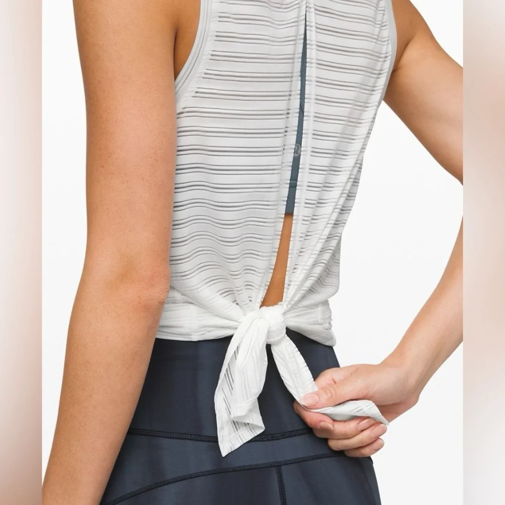 Lululemon Meet Halfway Tank – White‎ Striped 🤍✨